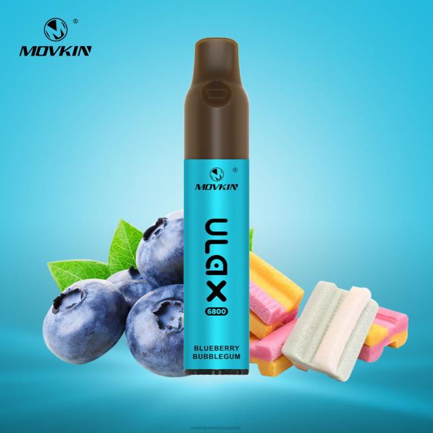RandM vape nicotine - RandM Movkin Ulax 6800 (keramisk spole) genopladelig engangs vape pod enhed blåbær tyggegummi L08B67 RandM vape nicotine - RandM Movkin Ulax 6800 (keramisk spole) genopladelig engangs vape pod enhed blåbær tyggegummi L08B67