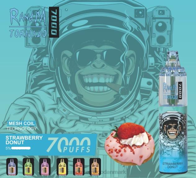 RandM vape nicotine - RandM Tornado 7000 luftstrømskontrol vape enhed 1 stk jordbær donut L08B167 RandM vape nicotine - RandM Tornado 7000 luftstrømskontrol vape enhed 1 stk jordbær donut L08B167